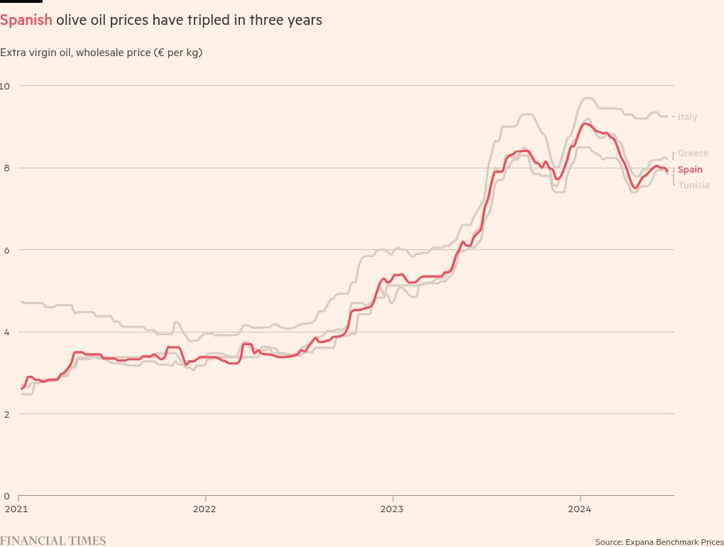 Soaring olive oil prices hurt sales of ‘liquid gold’ in Mediterranean heartland