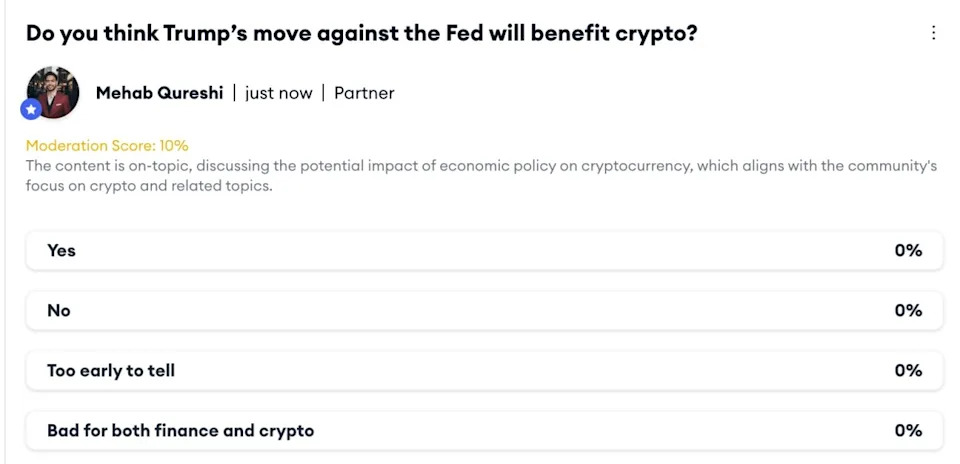 Trump challenges Fed independence, crypto firms see an opening
